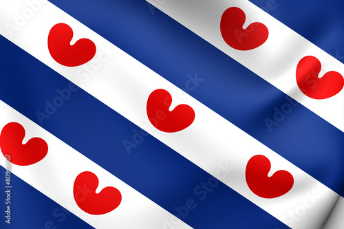 Flag of Friesland, Netherlands.