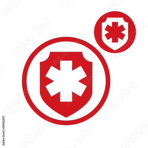 Medical insurance vector simple single color icon isolated on wh