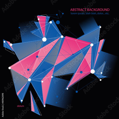 Abstract 3d mesh vector background, abstract conceptual illustra