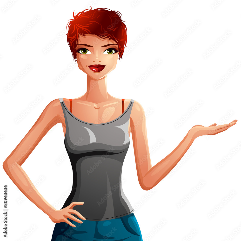 Beautiful coquette lady illustration, upper body portrait of a s Beautiful coquette lady illustration, upper body portrait of a s