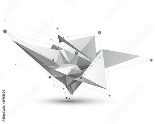Spatial vector monochrome digital eps8 object, dimensional techn