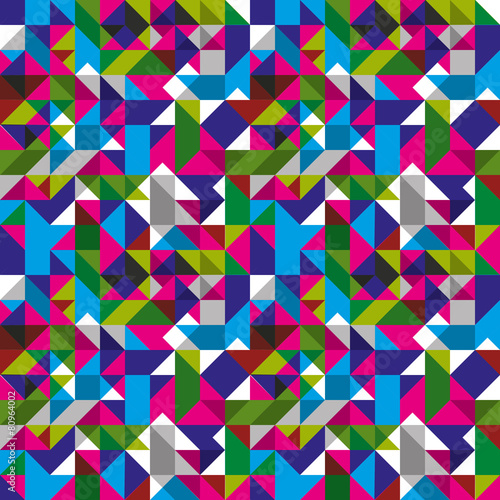 Bright seamless pattern with geometric figures, colorful mosaic