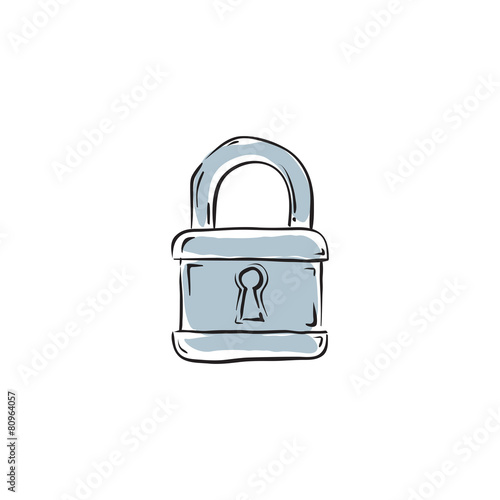 Vector illustrated padlock isolated on white background.