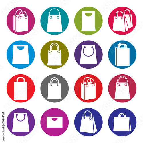 Shopping back icons isolate...