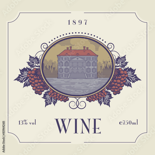 Vintage wine label, vector