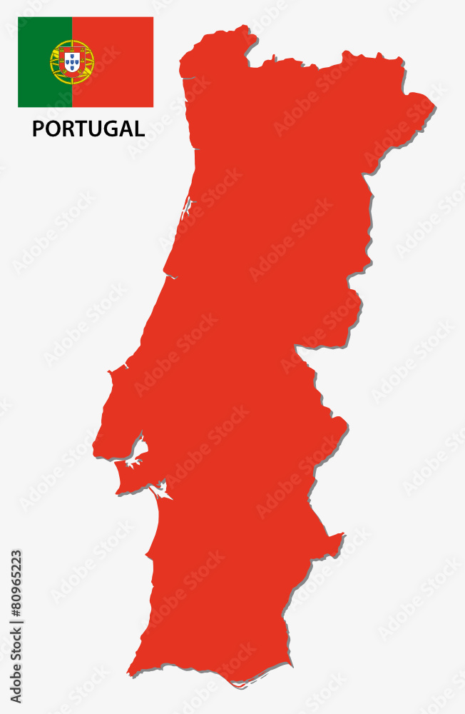 portugal map with flag