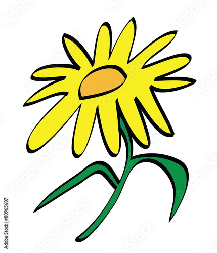 cartoon yellow flower icon