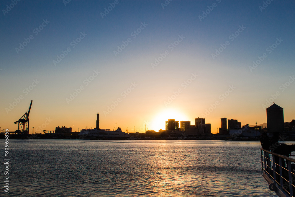 Obraz premium sunset and harbor