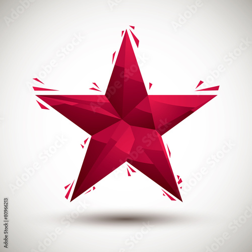 Red star geometric icon mad...