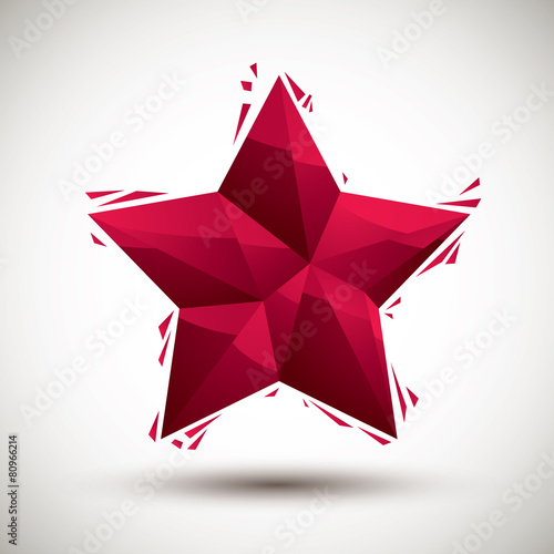 Red star geometric icon mad...