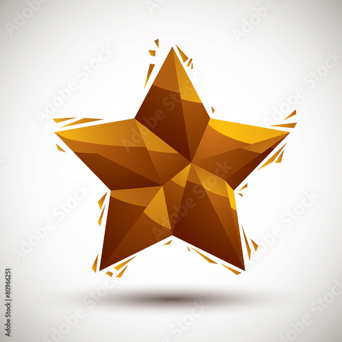 Golden star geometric icon ...