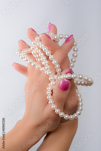 cultured pearls and nail art