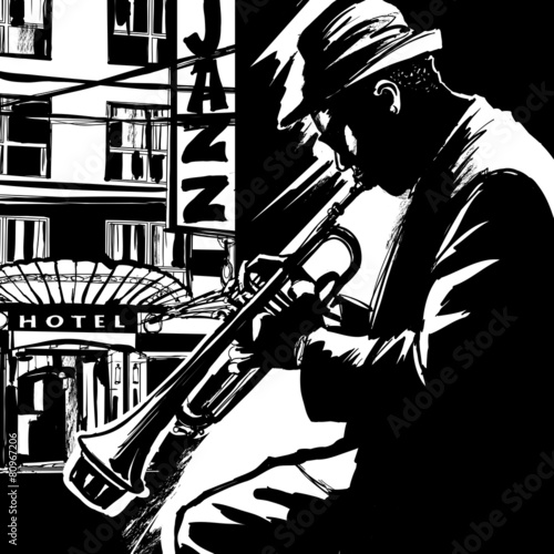 Jazz trumpet player-Vector illustration