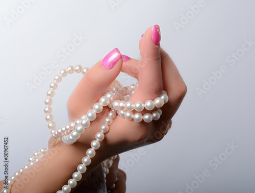 cultured pearls and nail art