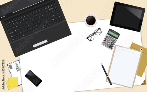 Workplace table vector