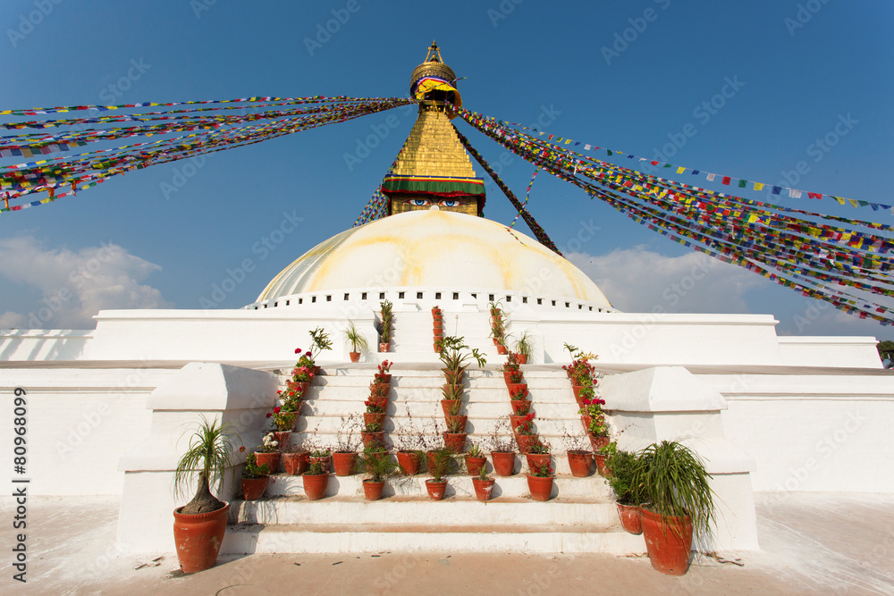 Obraz na plátně Boudhanath stupa kathmandu nepal