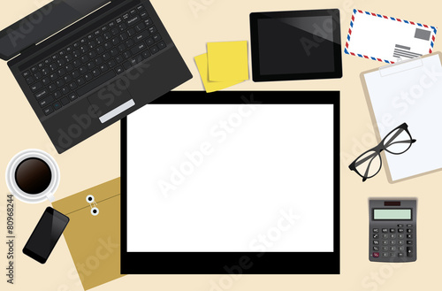Workplace table vector