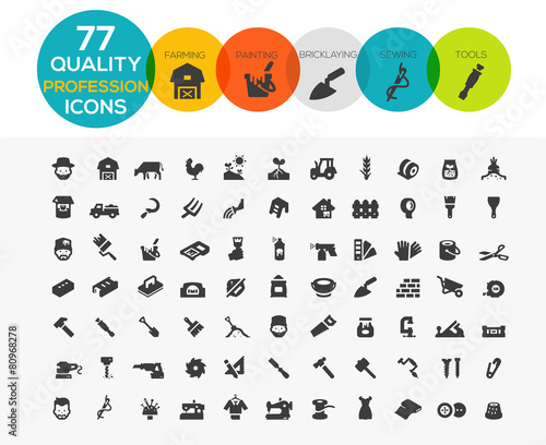 Profession Icons including Framing, Painting, Bricklaying etc..