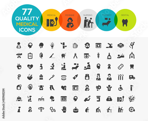 High Quality Medical Icons including: spa, elder care, feminine