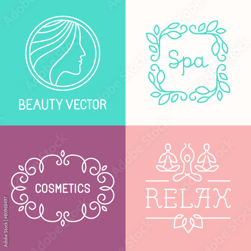 Vector spa and cosmetics logos