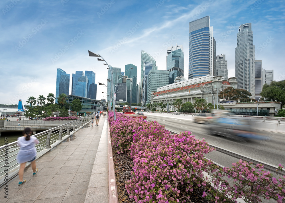 Naklejka premium city traffic in Singapore