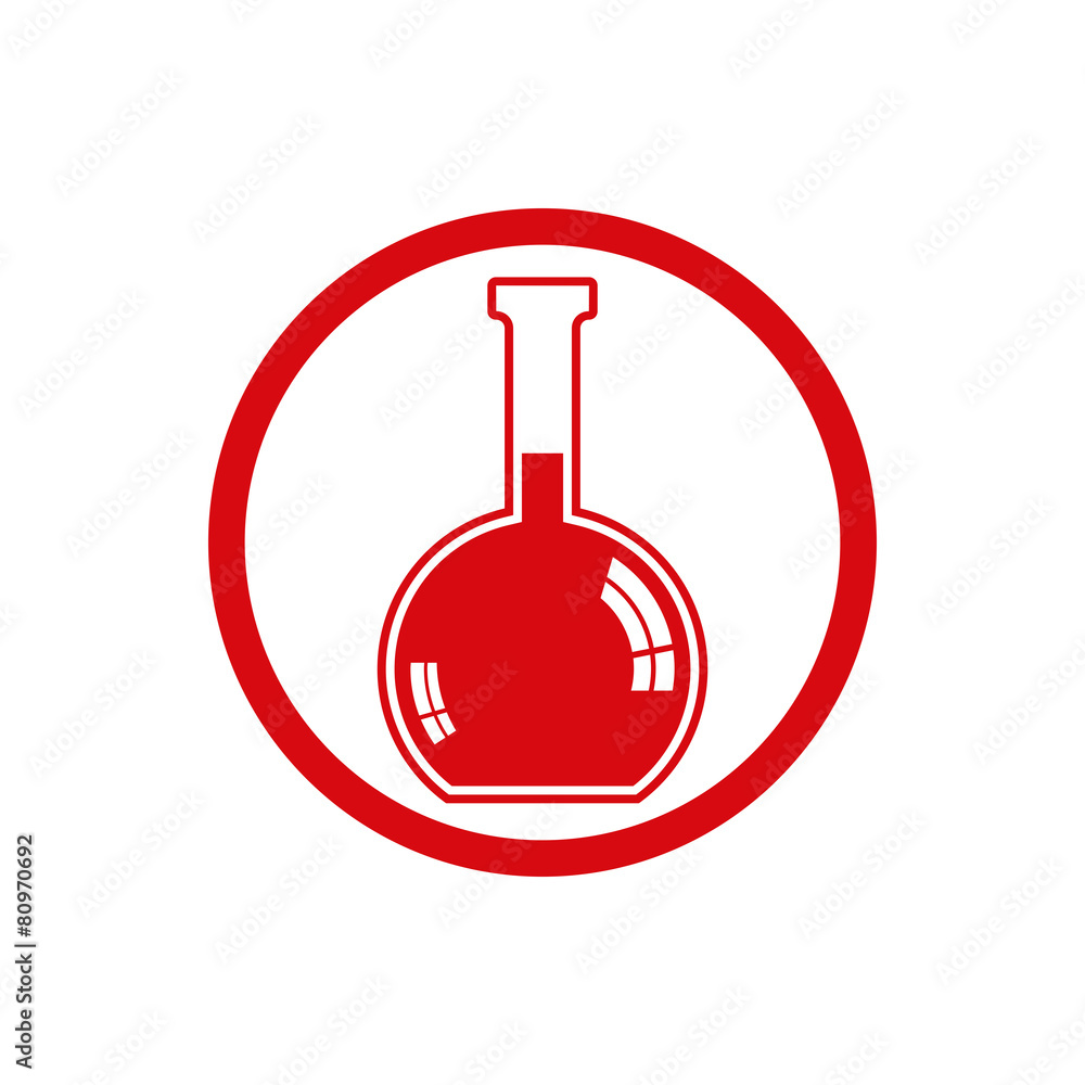 Chemical flask vector icon.