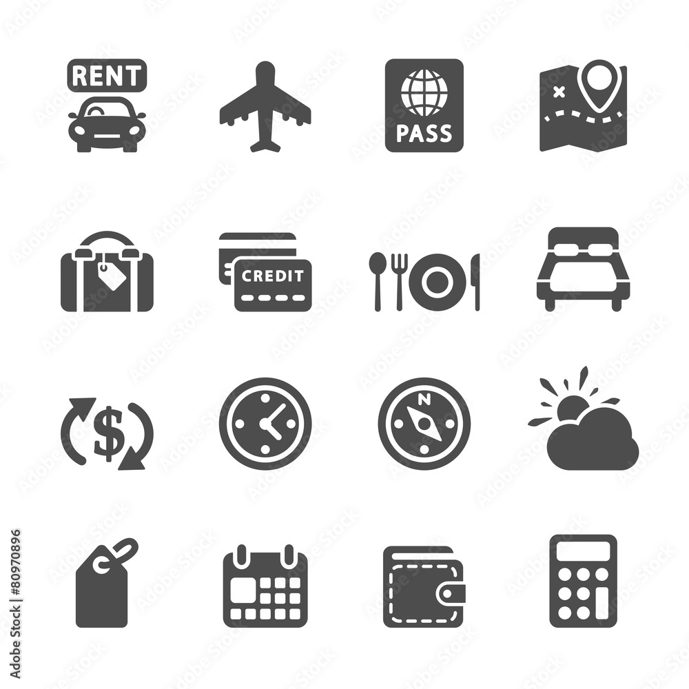 travel and vacation icon set 6, vector eps10 travel and vacation icon set 6, vector eps10