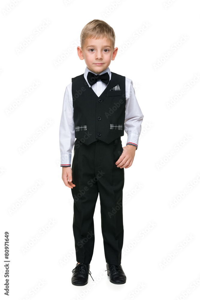 Clever schoolboy against the white Clever schoolboy against the white