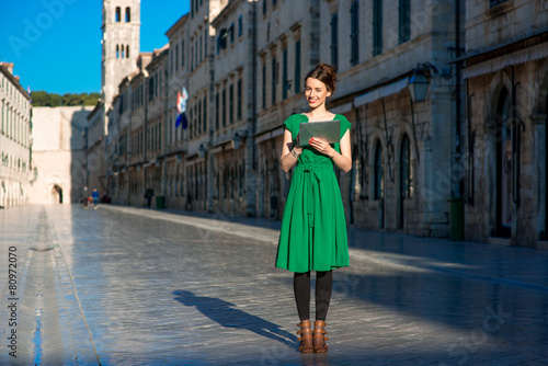 Woman traveling in Dubrovnik city © rh2010