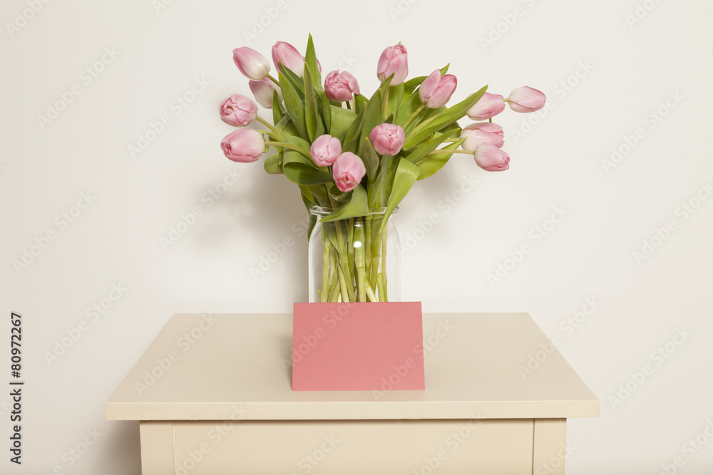 Tulpen mit blanko Karte Tulpen mit blanko Karte