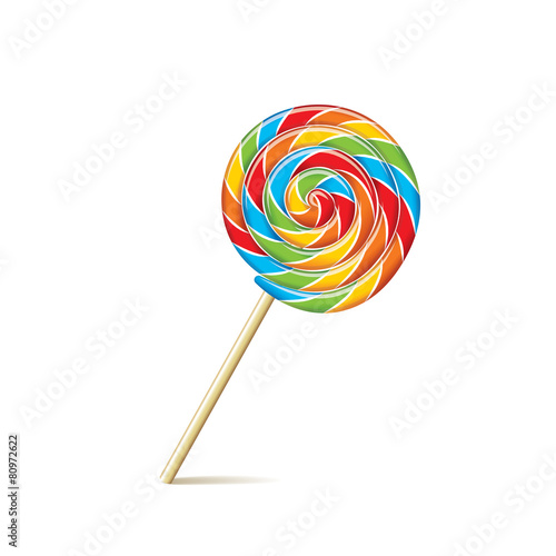 Vászonkép Colorful lollipop isolated on white vector