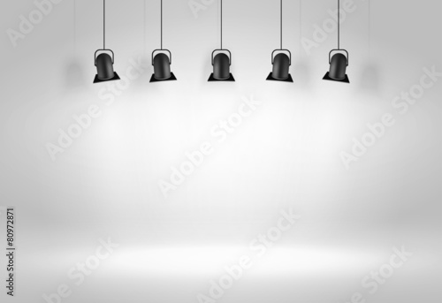 Black ceiling lamps. Vector