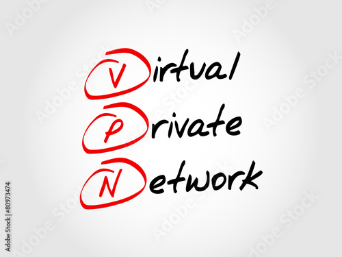 VPN - Virtual Private Network, acronym business concept