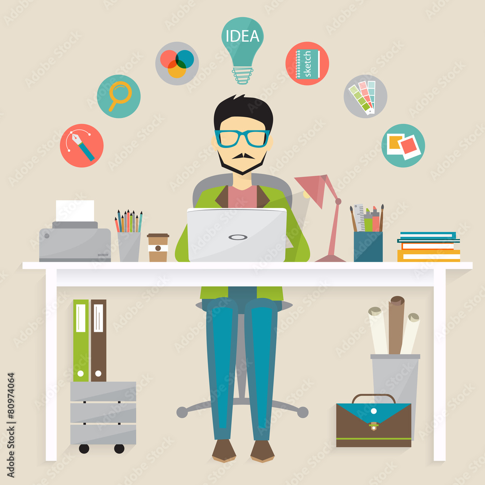 Fototapeta premium graphic designer, freelance career