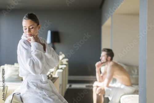 Young couple in the room