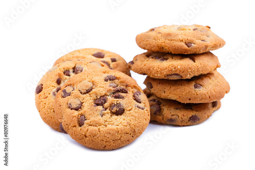 Tasty cookies on a white background.