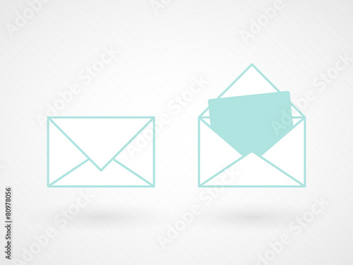Open and closed envelopes. Line icons