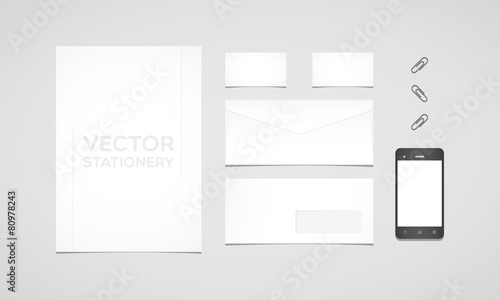 Branding identity template with smartphone. Flat design