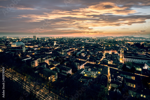 City Lights at Sunset, Brescia, Italy