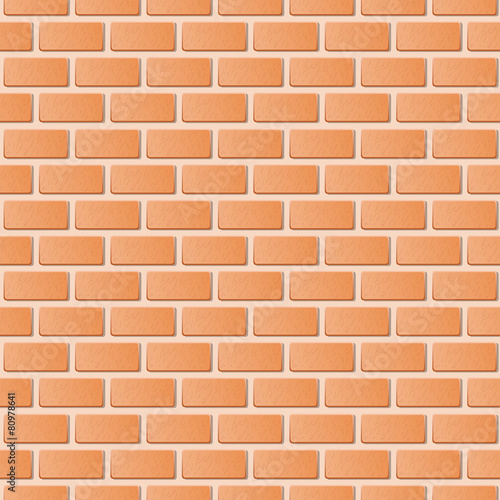 Red brick wall vector illustration background. Texture pattern