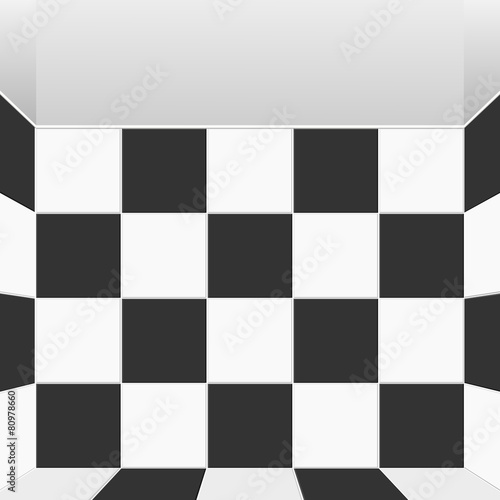 Vector Black And White Check Room