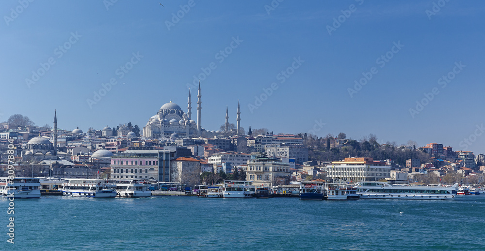 New Mosque and Suleymaniye Mosque in Istanbul
