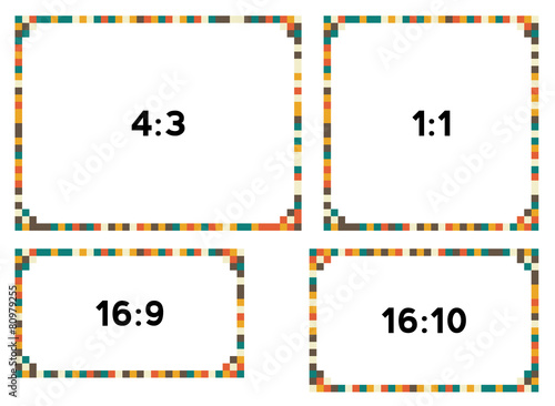 4 pixel borders in vintage colors for different resolutions