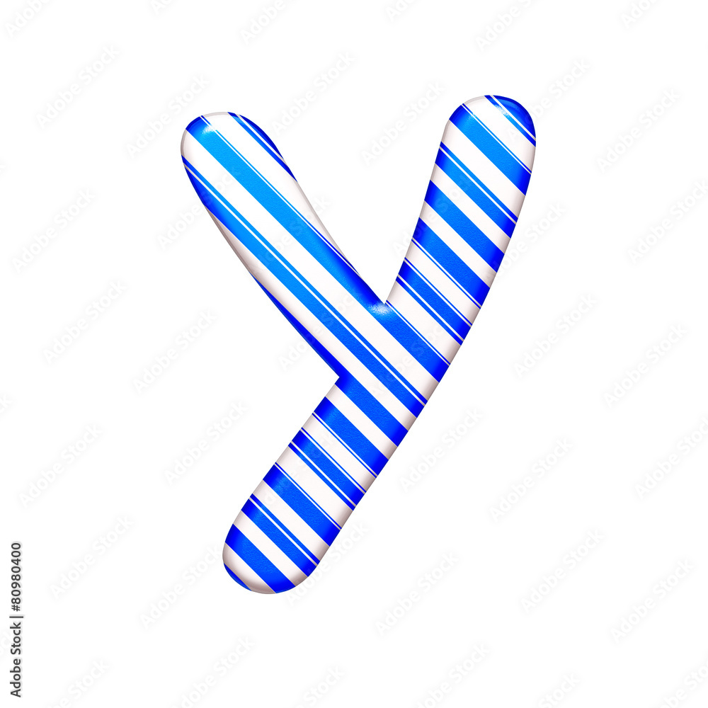 The letter Y of caramel color is blue The letter Y of caramel color is blue