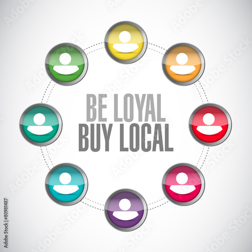 be loyal buy local people diagram sign
