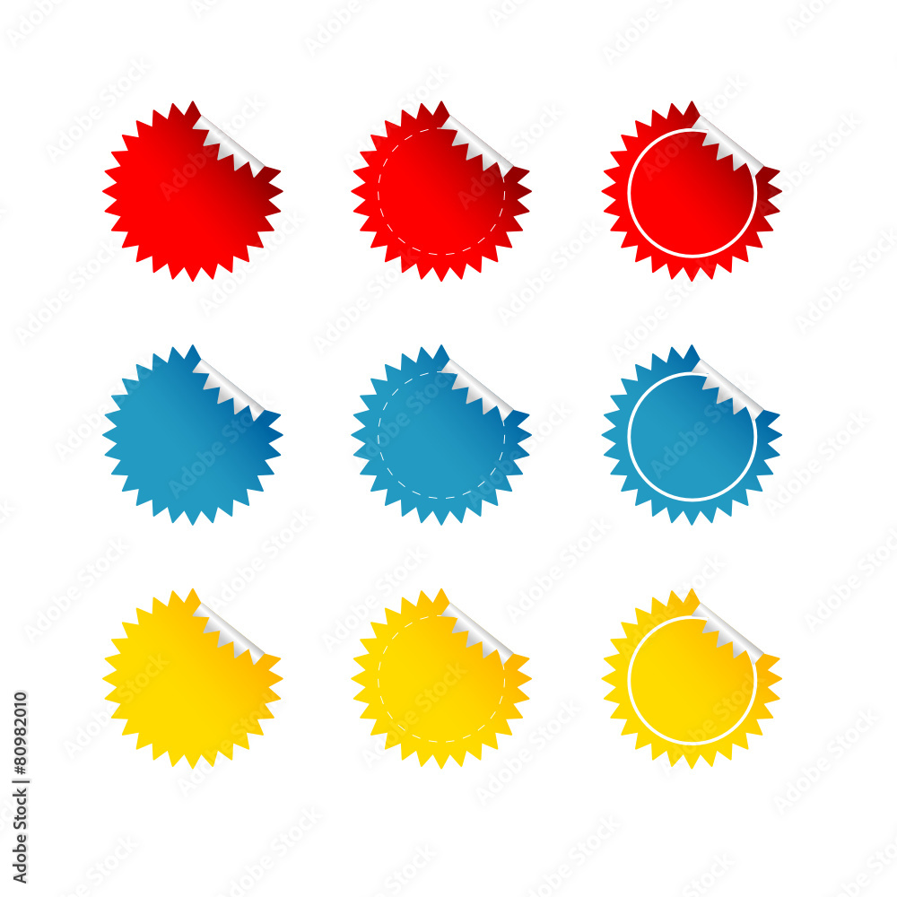 sticker set color vector