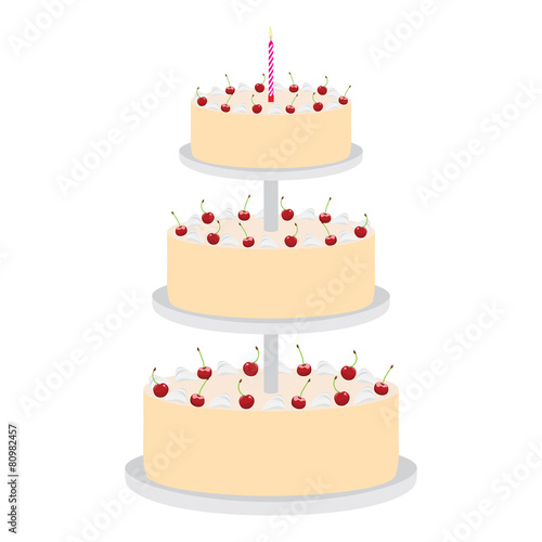 cake with cherries
