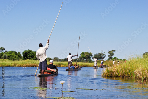 Okavango Delta: Mokoro-canoe trip on the river, Botswana Africa photo
