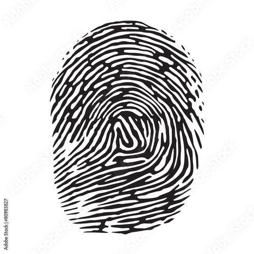 Vector black isolated fingerprint