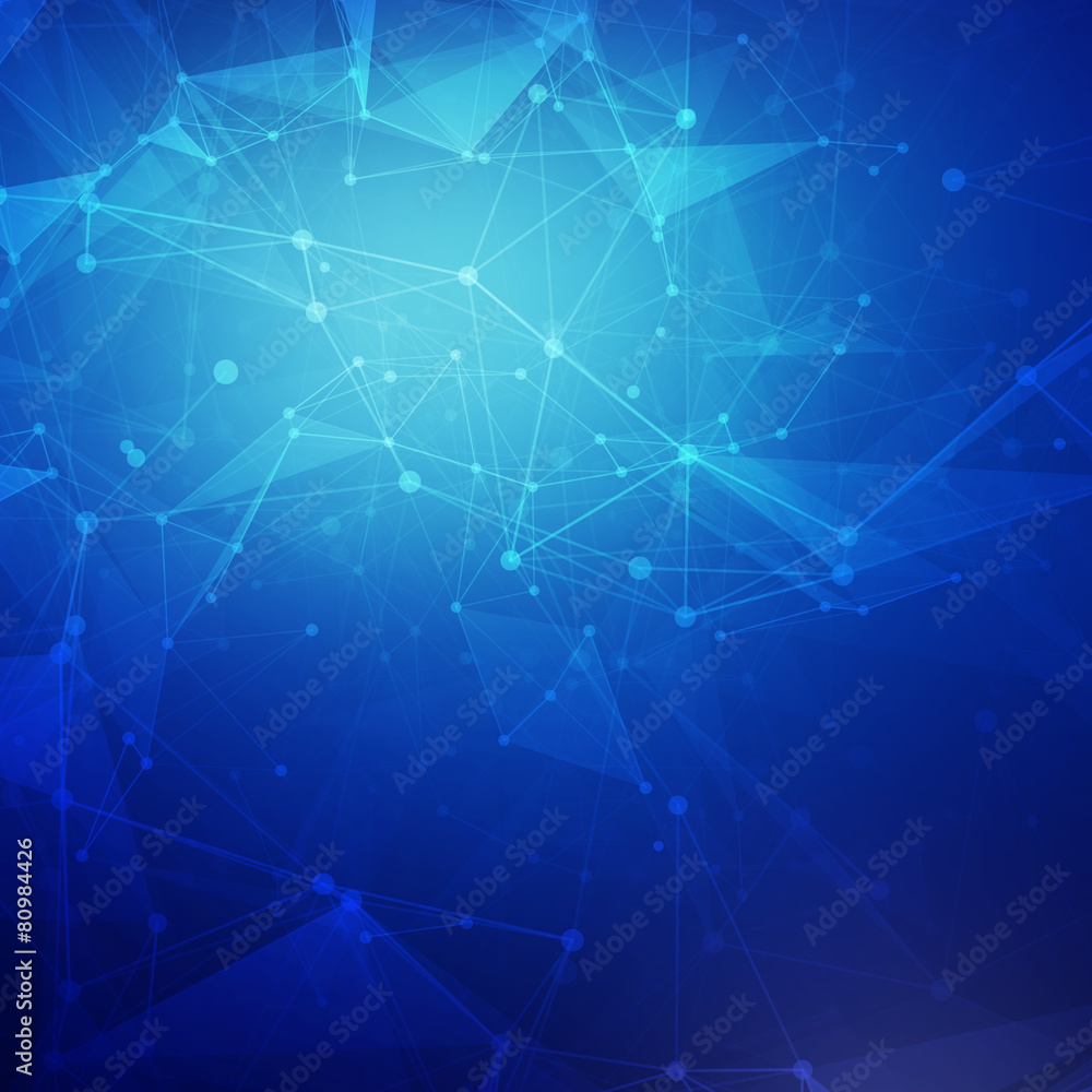 Abstract blue low poly bright technology vector background